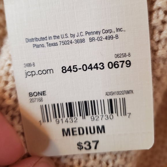 SOLD NWT St. John's Bay Cable Knit Sweater SZ-M - Picture 3 of 9